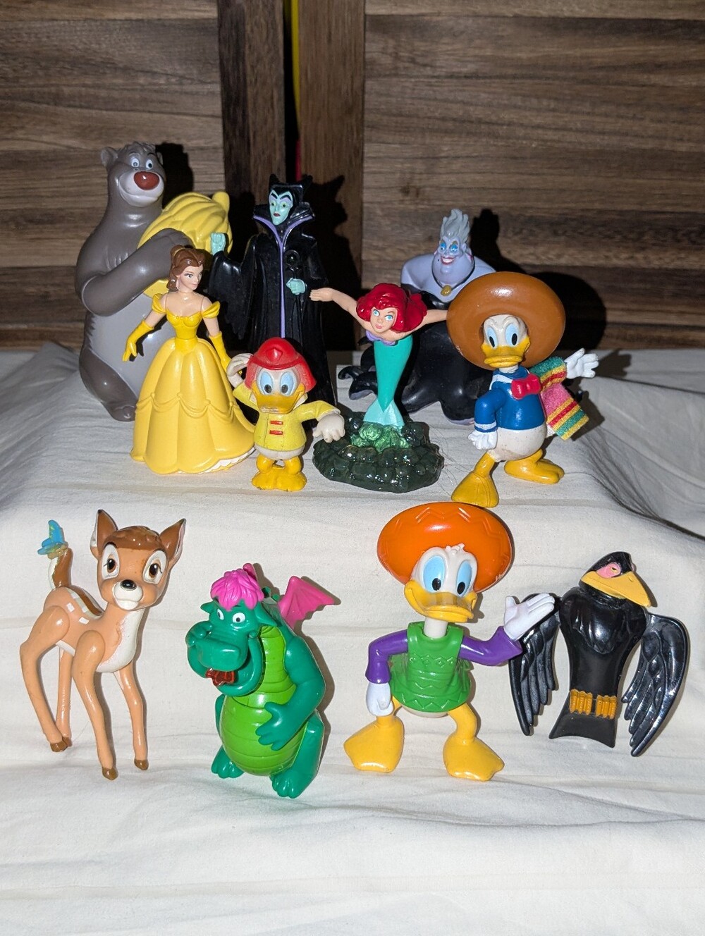 Vintage 90s Disney Figurine Lot (10pc) - PVC & Fast Food Toys Bundle